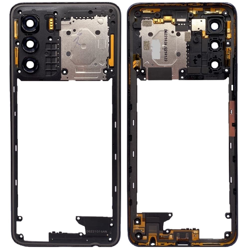 Средняя часть корпуса для Infinix Zero 5G 2023, со стеклом камеры, цвет черный фото 1