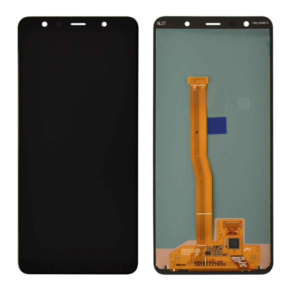 Дисплей для Samsung A750H/DS Galaxy A7 (2018) с тачскрином в сборе, цвет черный, сервисный оригинал фото 1