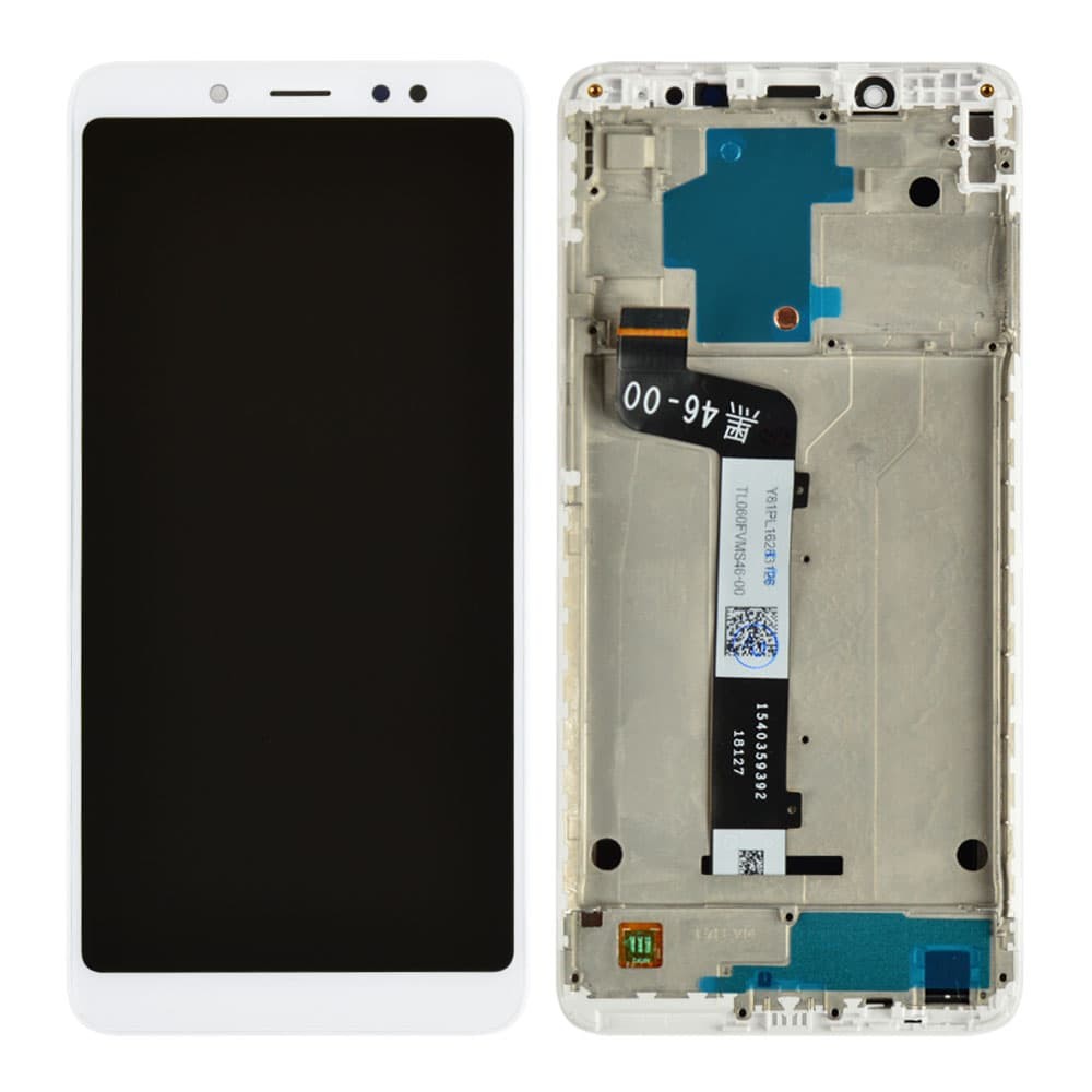 Дисплей для Xiaomi Redmi Note 5, Note 5 Pro з тачскрином та рамкою в зборі, колір білий, оригінал із заміненим склом фото 1