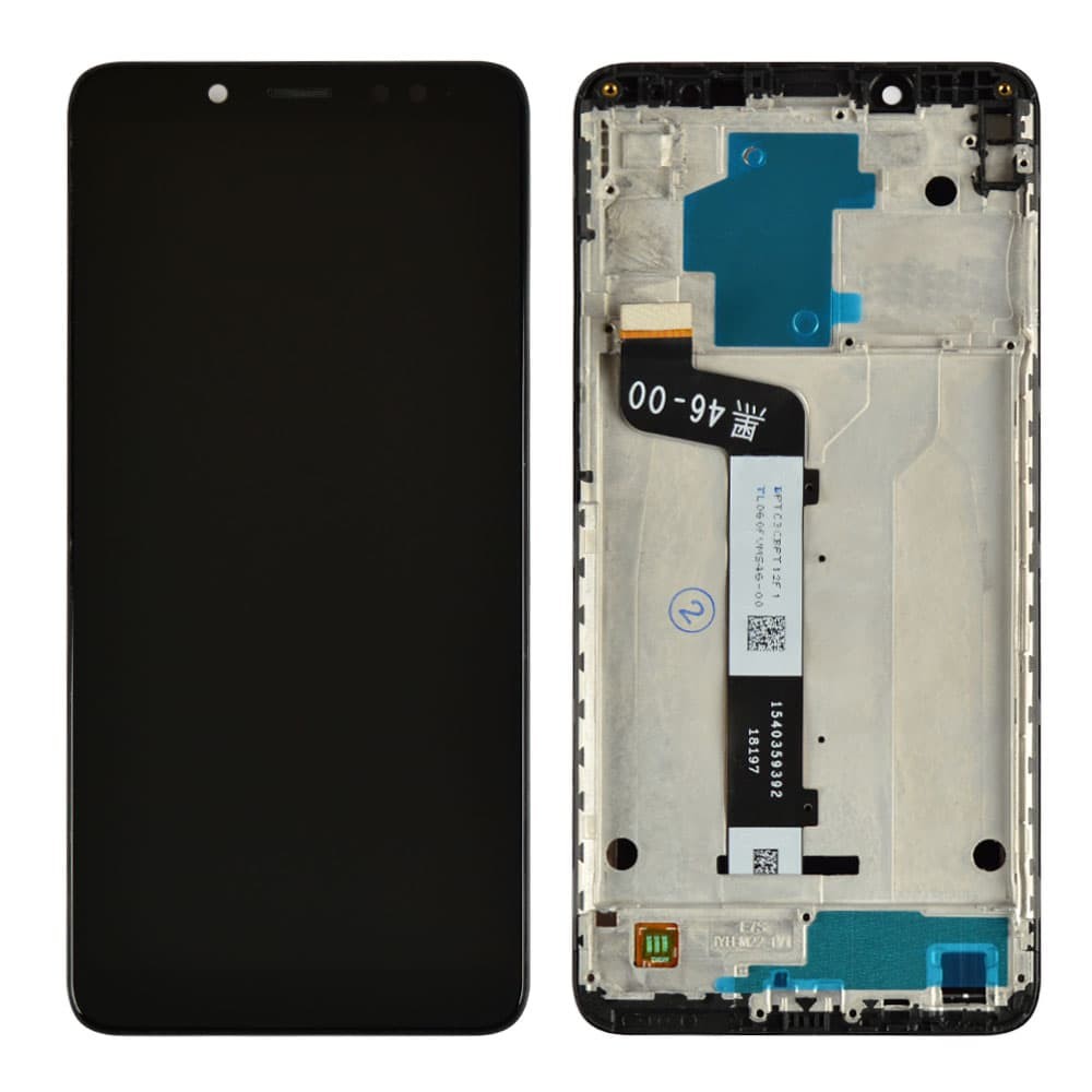 Дисплей для Xiaomi Redmi Note 5, Note 5 Pro с тачскрином и рамкой в сборе, цвет черный, оригинал с замененным стеклом фото 1