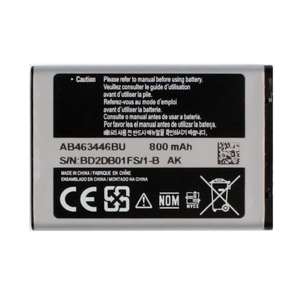 Акумулятор для Samsung AB463446BU X200/ B110/ B130/ C140/ C160/ C240/ C300/ C3010/ C3520/ C5010, 800mAh фото 1