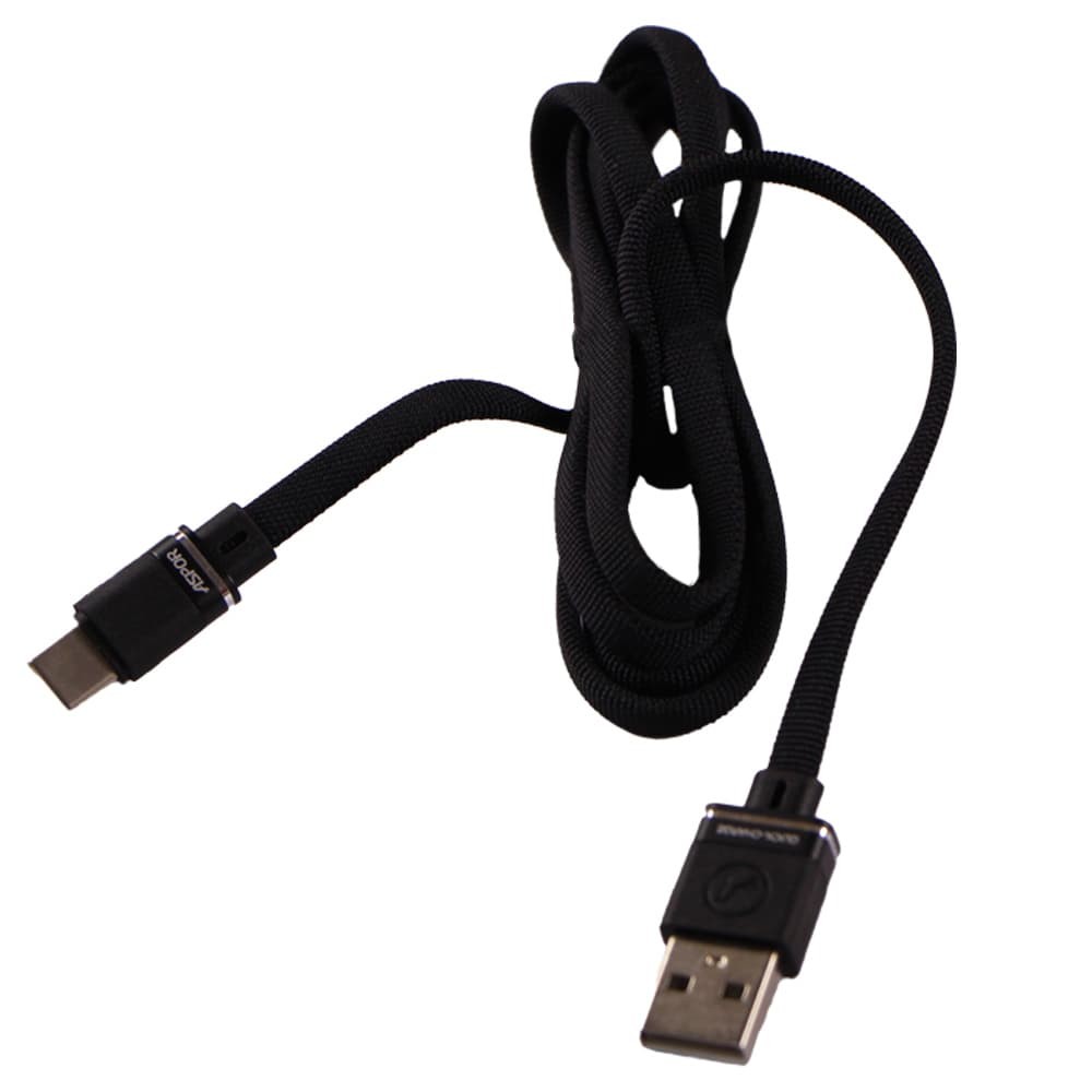 Кабель Type-C Aspor A137, Nylon, 2.4A, 1.2 м, колір чорний фото 1