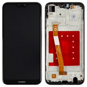 Дисплей для Huawei P20 Lite/Nova 3e (ANE-L21/ANE-LX1) с тачскрином в сборе, с рамкой,  цвет черный, оригинал китай