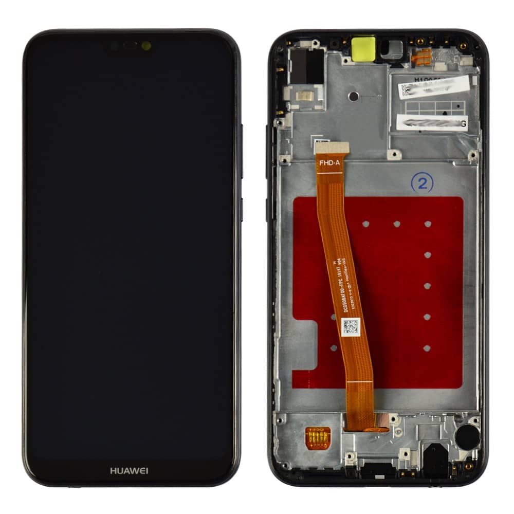 Дисплей для Huawei P20 Lite, Nova 3e (ANE-L21, ANE-LX1) с тачскрином и рамкой в сборе, цвет черный, оригинал фото 1
