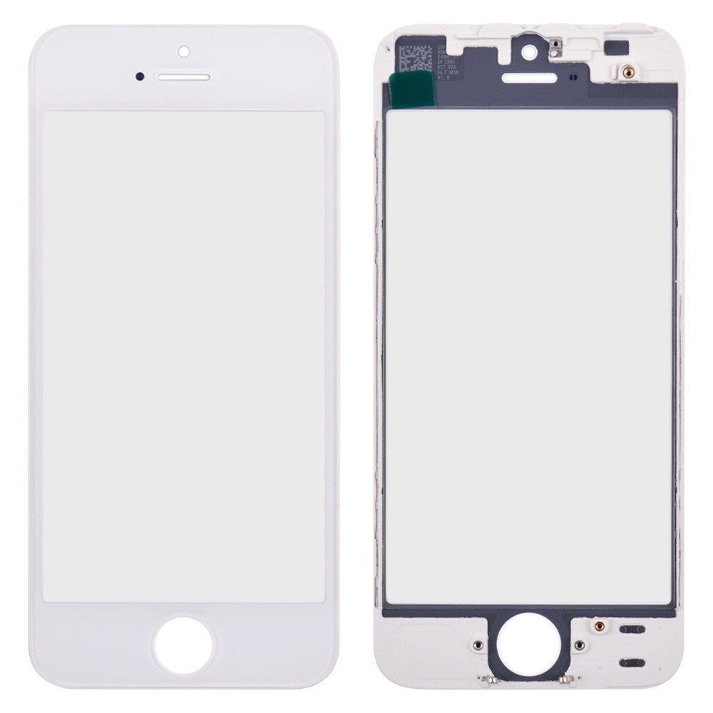 Стекло с рамкой и ОСА пленкой для iPhone 5, цвет белый фото 1