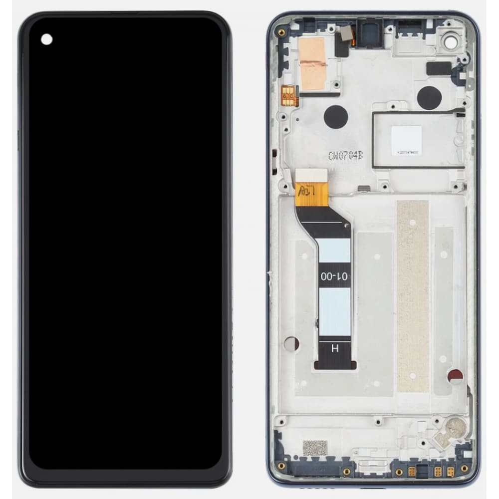 Дисплей для Motorola XT2013 One Action/XT1970 One Vision, з тачскріном і рамкою, чорний, IPS фото 1