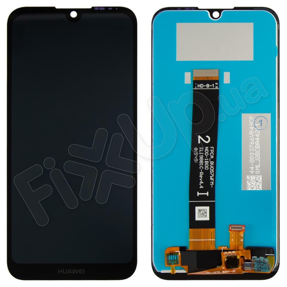 Дисплей для Huawei Y5 2019, Honor 8S 2019 (AMN-LX1/LX2/LX3/LX9/ KSE-LX9/KSA-LX9) з тачскрином, 2 віконця, колір чорний, оригінал із заміненим склом фото 1