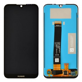 Дисплей для Huawei Y5 2019, Honor 8S (2019) (AMN-LX1/LX2/LX3/LX9/ KSE-LX9/KSA-LX9) с тачскрином в сборе, 3 окошка под датчики, китай,  цвет черный, без рамки