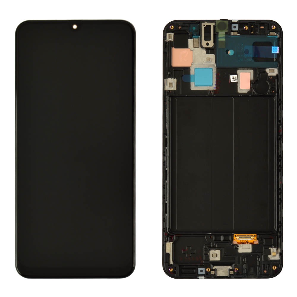 Дисплей для Samsung A305 Galaxy A30 (2019) з тачскрином та рамкою в зборі, колір чорний, сервісний оригінал фото 1