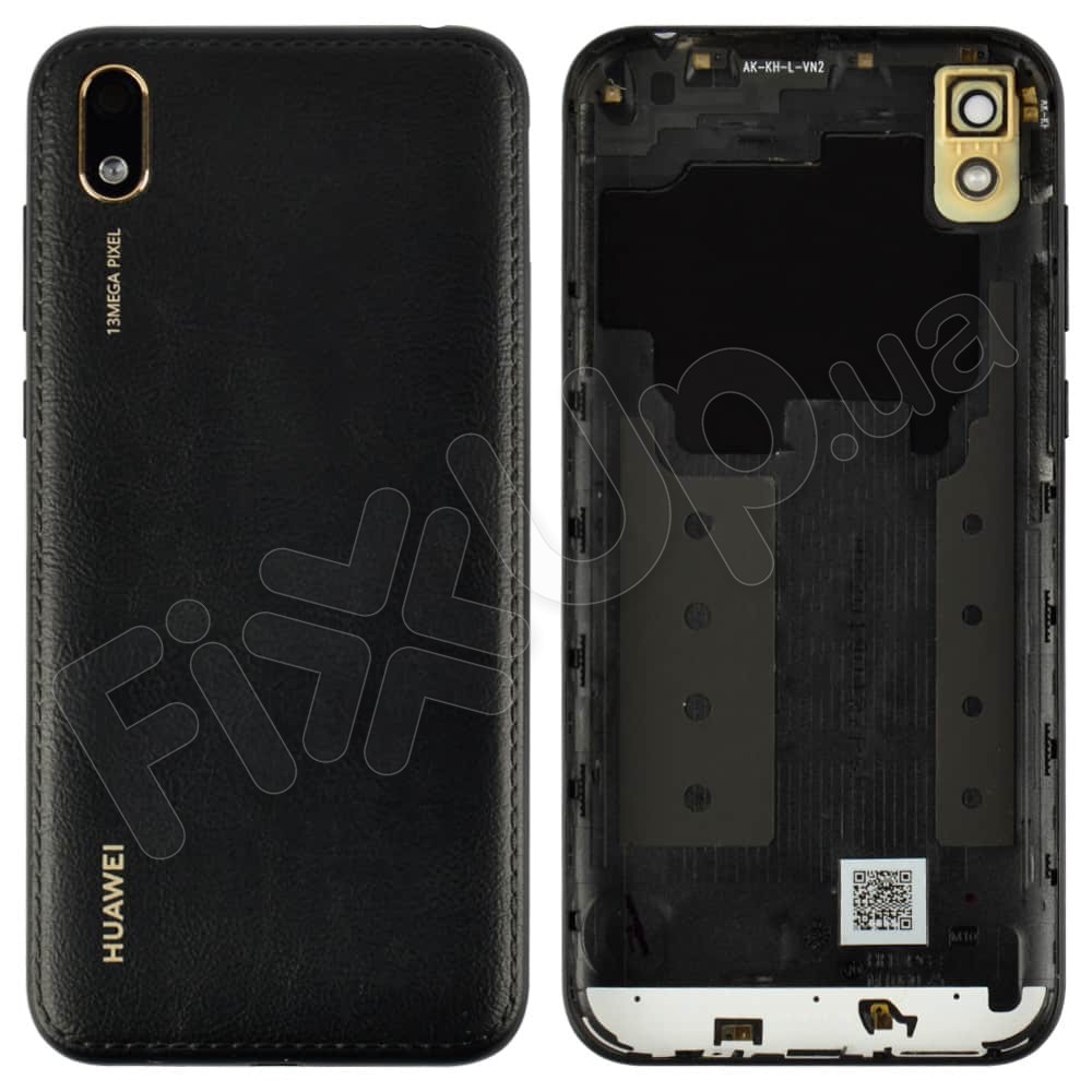 Задня кришка Huawei Y5 2019, зі склом камери, колір чорний фото 1