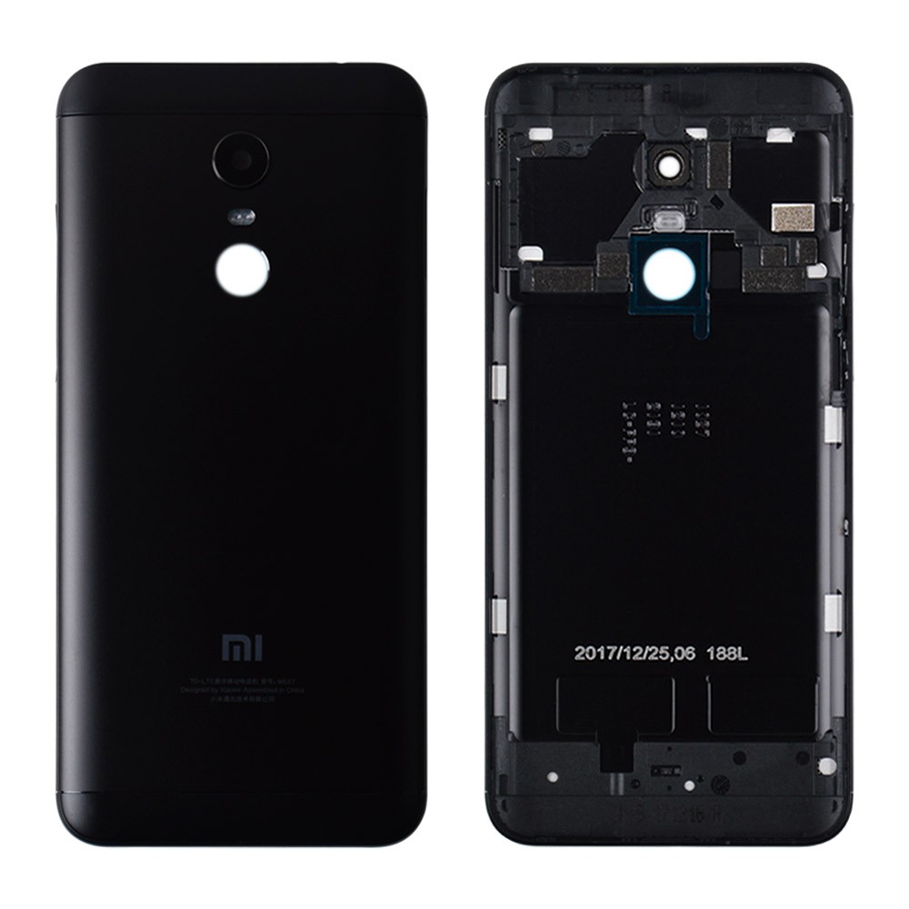 Задняя крышка для Xiaomi Redmi 5 Plus, Со стеклом камеры, цвет черный, оригинал фото 1