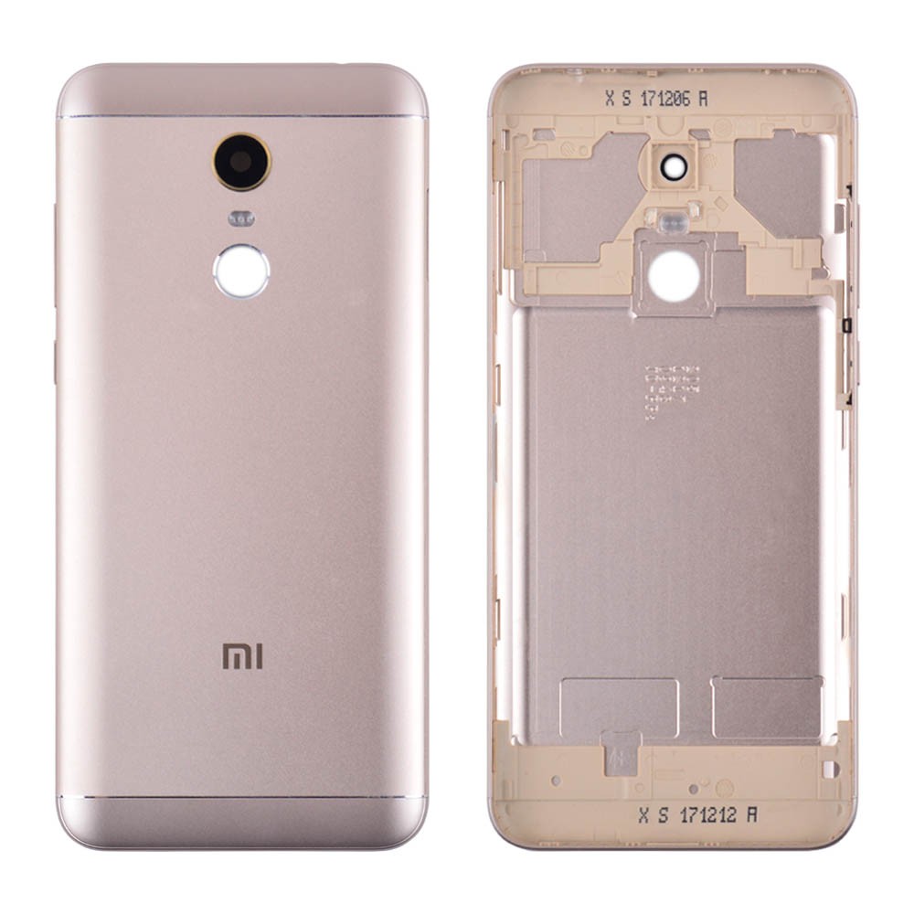 Задняя крышка для Xiaomi Redmi 5 Plus, состеклом камеры, цвет золотой, оригинал фото 1