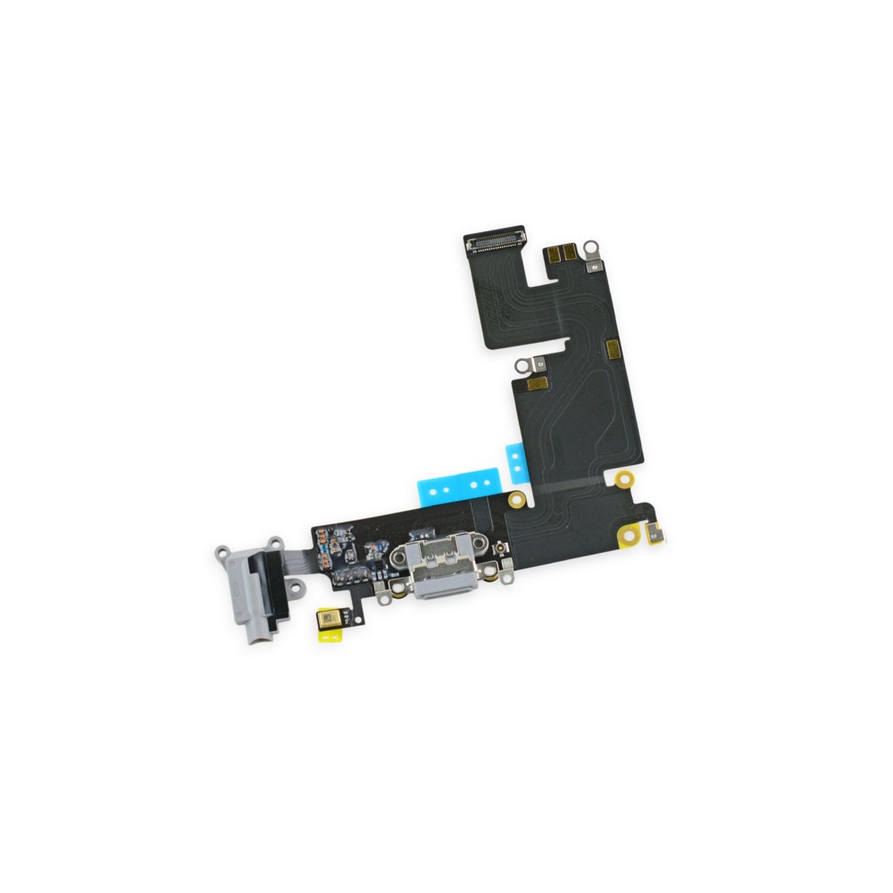 Charger Flat Cable iPhone 6 Plus (5.5) (grey) connector + HF фото 1 Шлейф для iPhone 6 Plus (5.5) с разъемом зарядки и гарнитуры, цвет разьема серый фото 1