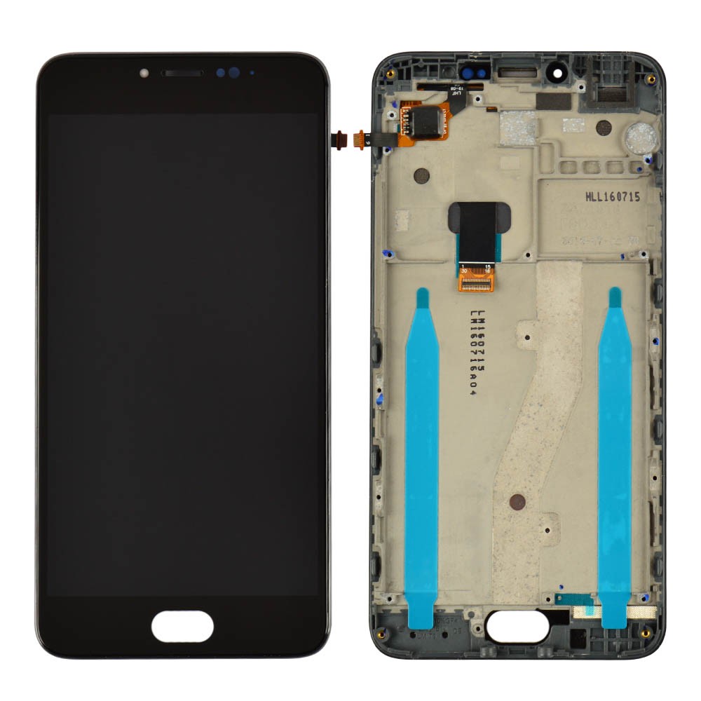 Дисплей для Meizu M3 Note (L681h) с тачскрином и рамкой в сборе, цвет черный, Orig PRC, уценка фото 1