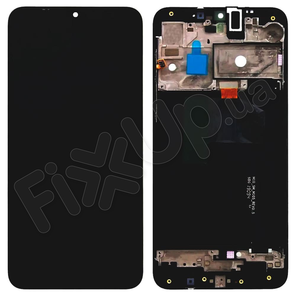 Дисплей для Samsung A105F /DS Galaxy A10/ M105F Galaxy M10 с тачскрином и рамкой в сборе, цвет черный, IPS (TFT) фото 1