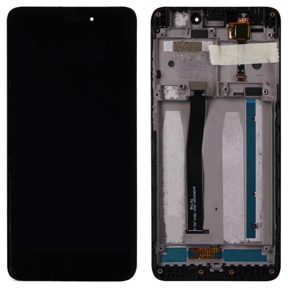 Дисплей для Xiaomi Redmi 4A с тачскрином и рамкой, черный, оригинал Китай фото 1