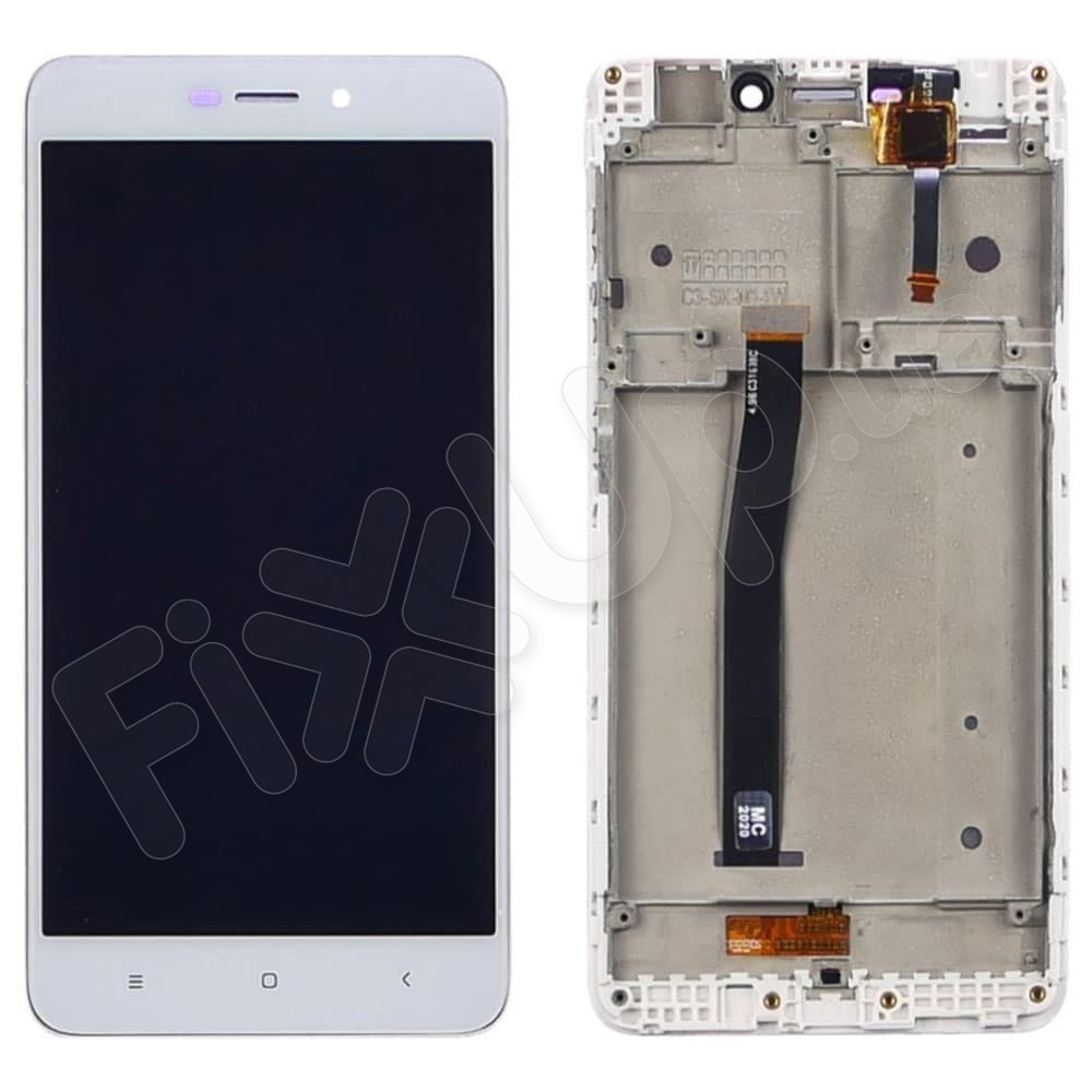 Дисплей для Xiaomi Redmi 4A з тачскриномою рамкою в зборі, колір білий фото 1