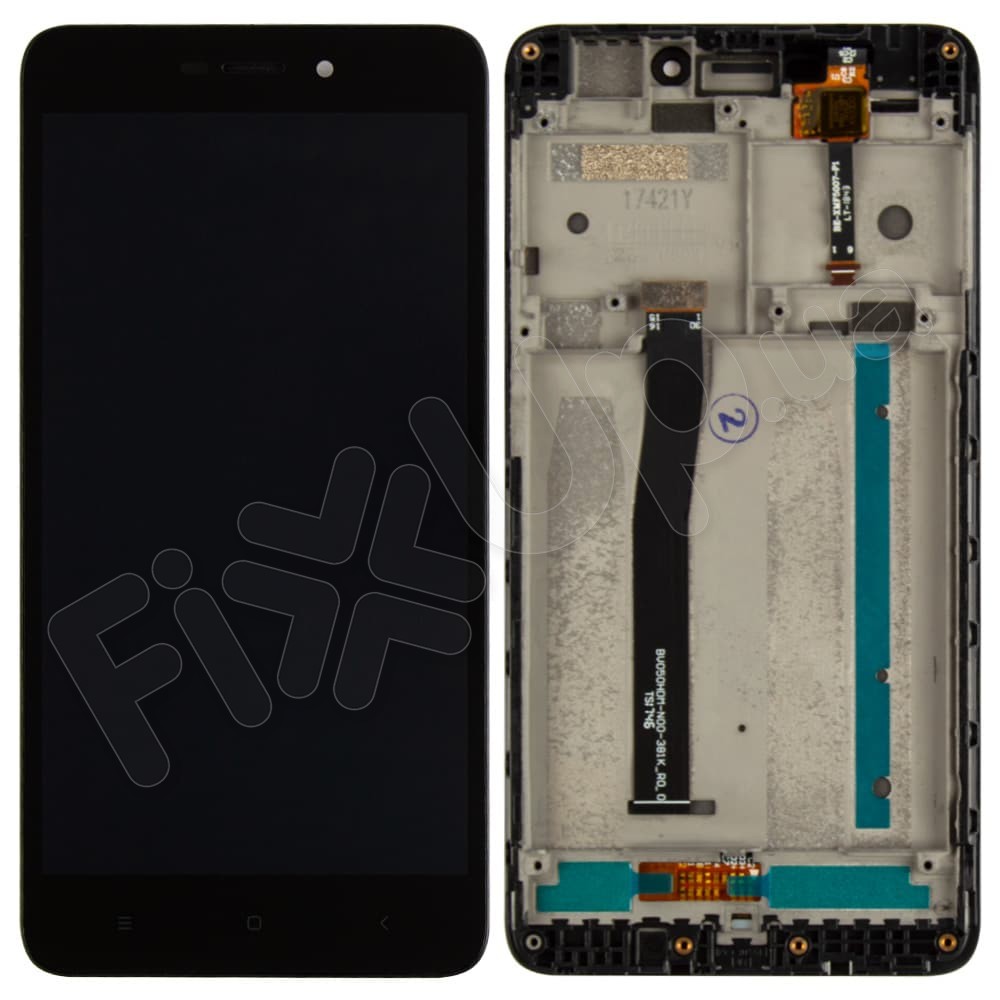Дисплей для Xiaomi Redmi 4A з тачскрином та рамкою в зборі, колір чорний, оригінал фото 1