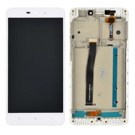 Дисплей Xiaomi Redmi 4A с тачскрином в сборе,  цвет белый, оригинал китай, с рамкой