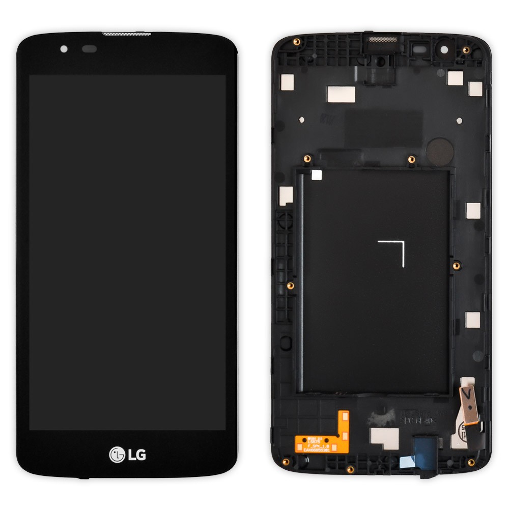 Дисплей LG K7 MS330/Tribute 5 LS67 с тачскрином и рамкой в сборе, черный фото 1