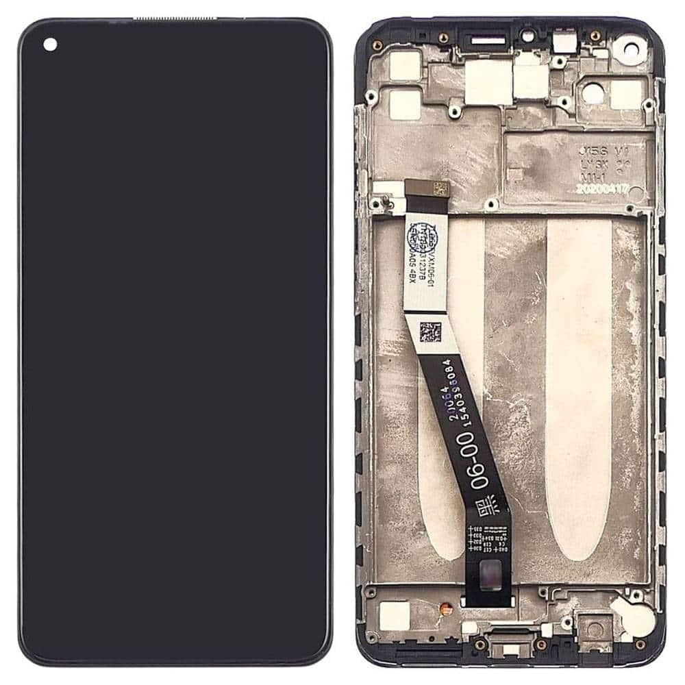 Дисплей для Xiaomi Redmi Note 9 с тачскрином и рамкой в сборе, цвет черный, уценка фото 1