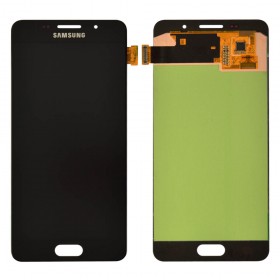 Дисплей Samsung A510 (A510F/DS) Galaxy A5 (2016) з тачскріном у зборі, без рамки,  колір чорний, оригінал замінене скло