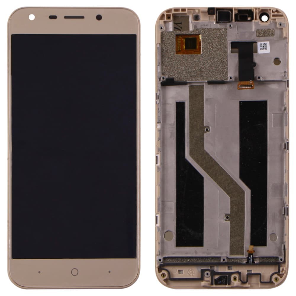 Дисплей для ZTE A6, Blade A6 Lite (A0620/A0621/A0622) с тачскрином и рамкой в сборе, цвет золотой фото 1