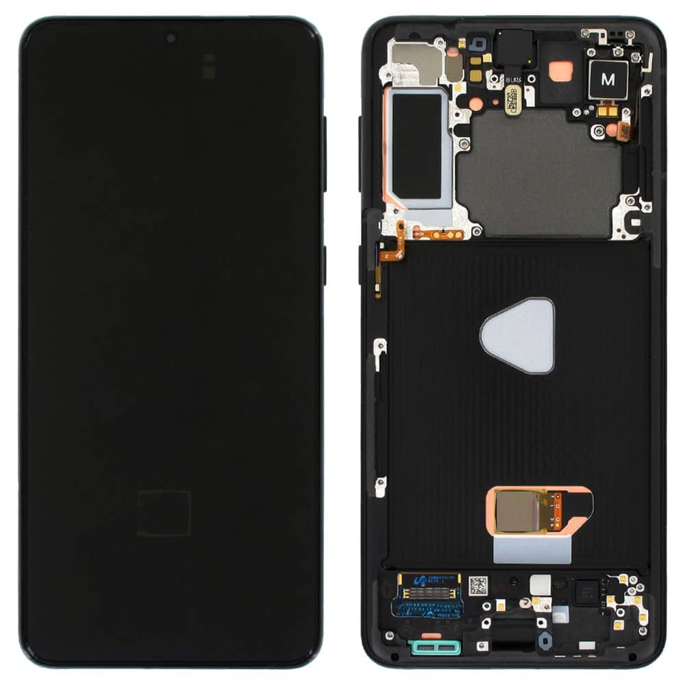 Дисплей для Samsung G996F Galaxy S21 Plus с тачскрином и рамкой в сборе, цвет черный, сервисный оригинал фото 1