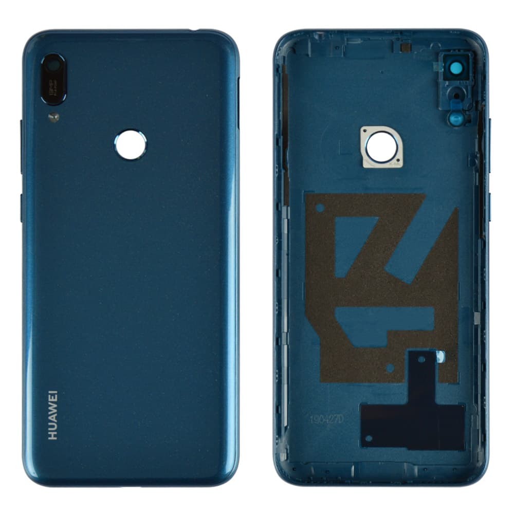 Задняя крышка для Huawei Y6 Prime 2019, со стеклом камеры, цвет синий фото 1