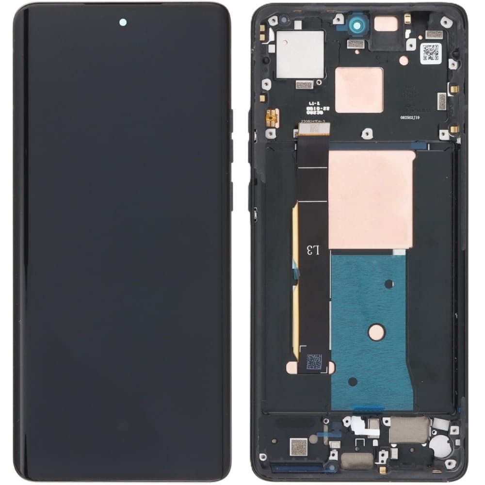 Дисплей для Motorola XT2303 Edge 40, с тачскрином и рамкой, черный, OLED фото 1