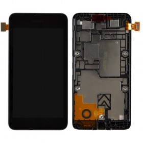 Дисплей Nokia 530 Lumia с тачскрином в сборе, уценка, с рамкой,  цвет черный