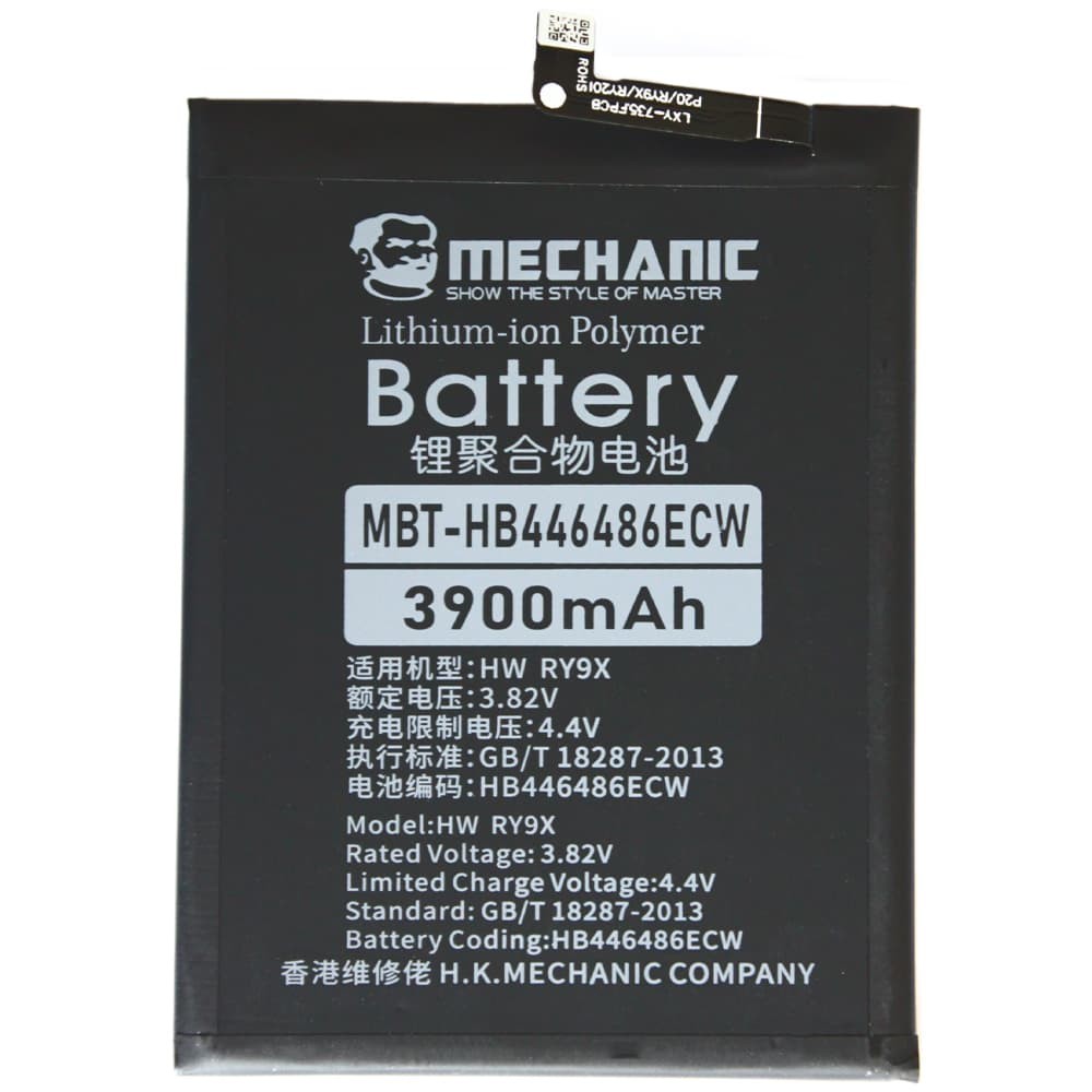 Аккумулятор HB446486ECW для Huawei P Smart Z, Honor 9X, Y9 Prime (2019), MECHANIC, 3900 mAh фото 1