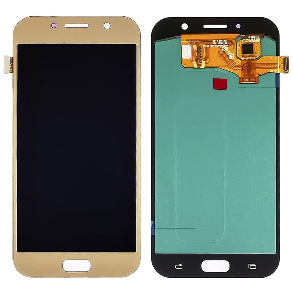 Дисплей для Samsung A720F /DS Galaxy A7 (2017) з тачскріном в зборі, колір золотий, OLED фото 1