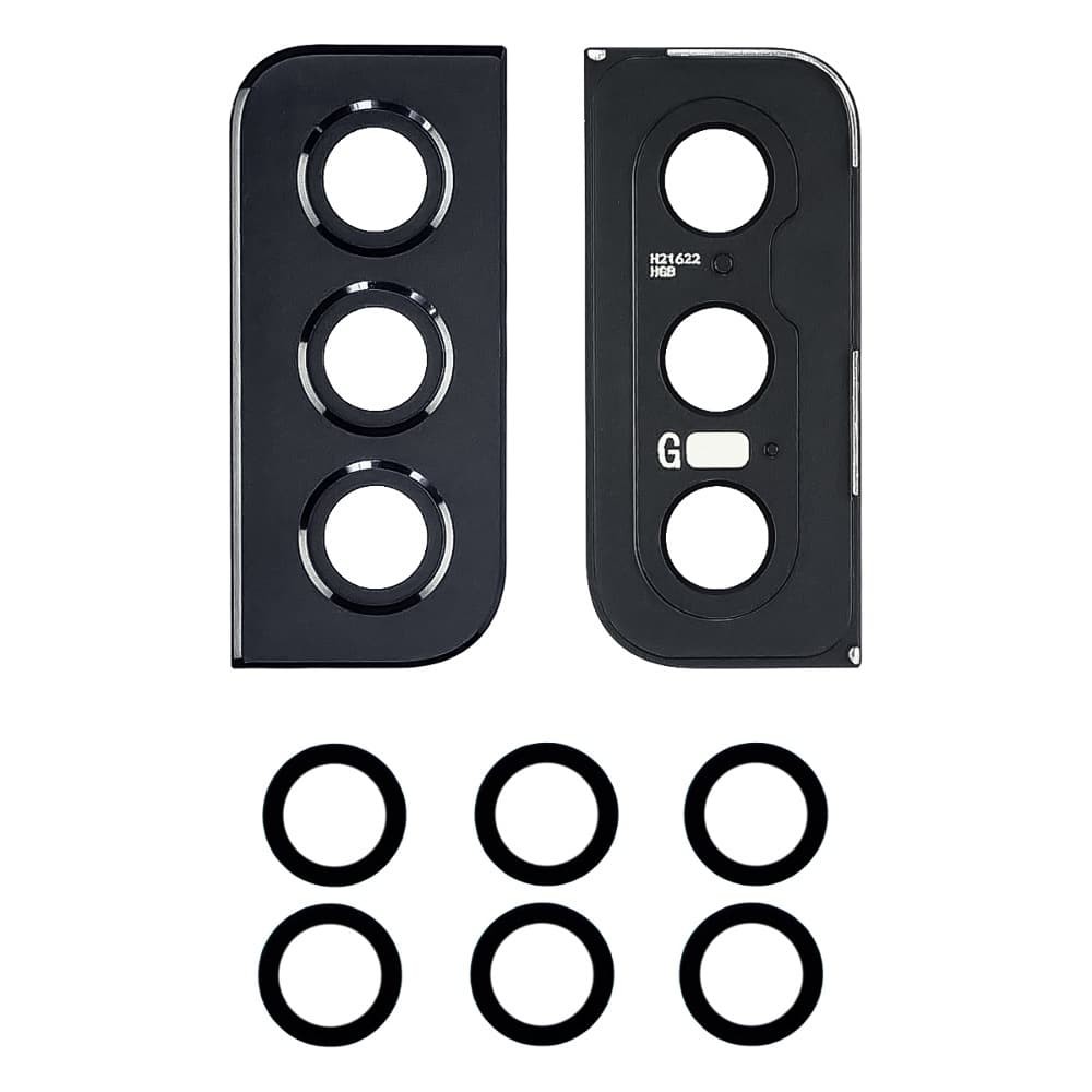 Скло камери для Samsung G991 Galaxy S21 2021, з рамкою, колір чорний, 3шт. фото 1