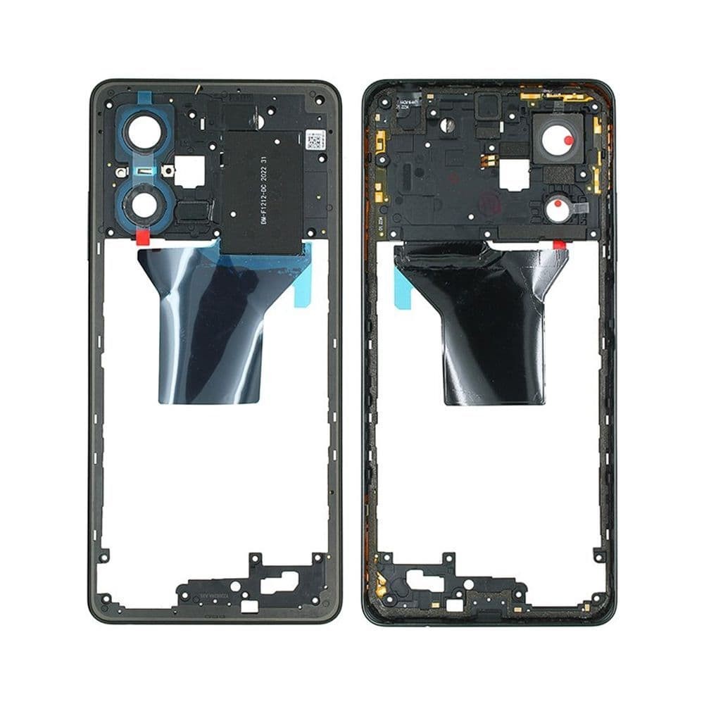 Рамка (середня частинна корпусу) для Xiaomi Redmi Note 12 5G, колір чорний фото 1