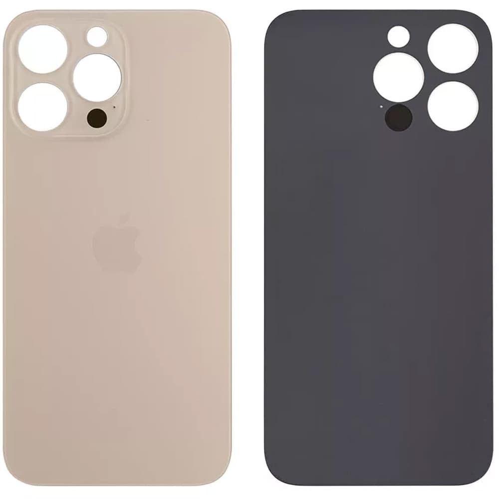 Задня кришка для iPhone 14 Pro, колір золотий, з великим отвором під камеру фото 1