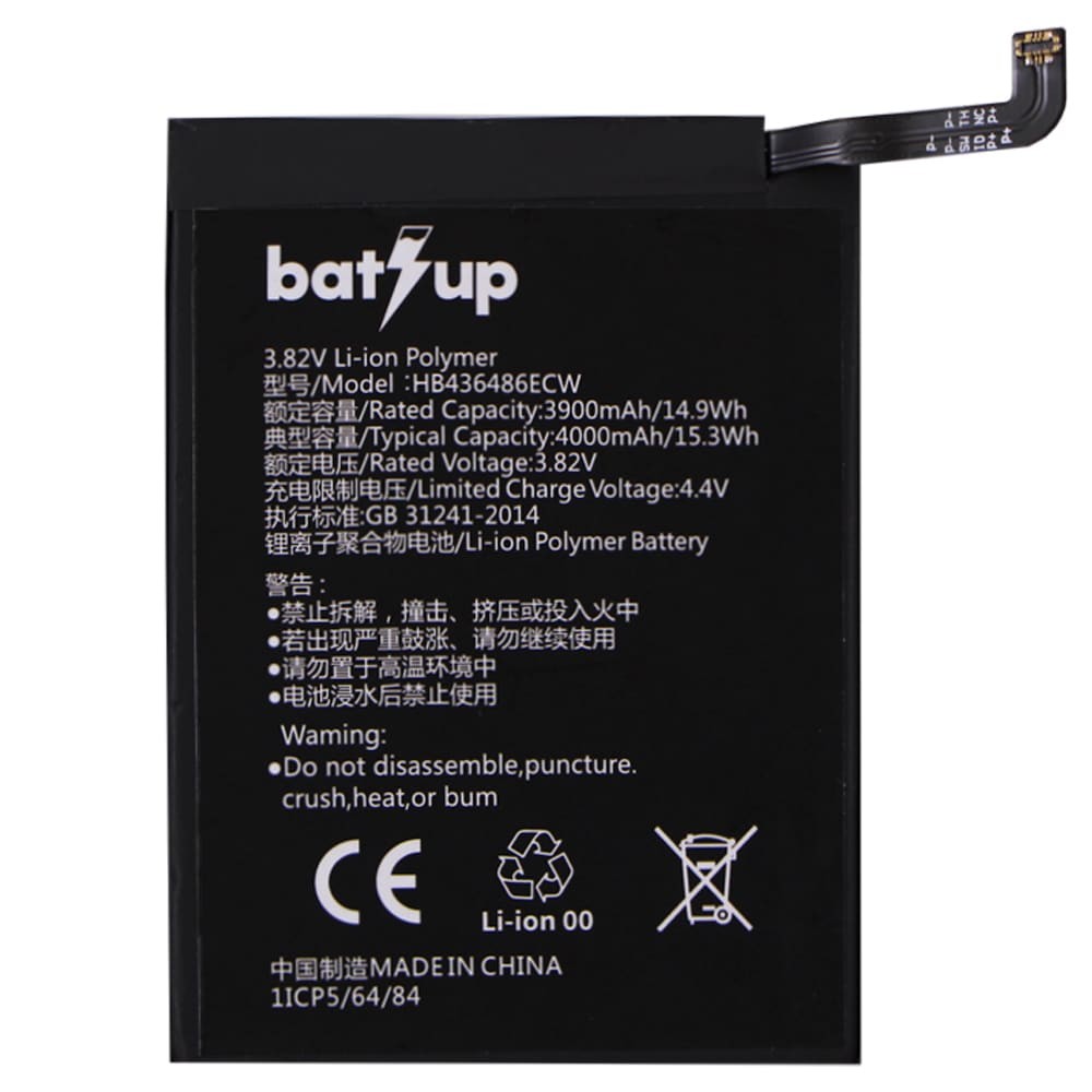 Аккумулятор HB436486ECW для Huawei Mate 10 Pro/Mate 10/Mate 20/P20 Pro/Nova 2i/Honor 9X/Honor V20, BatUp фото 1