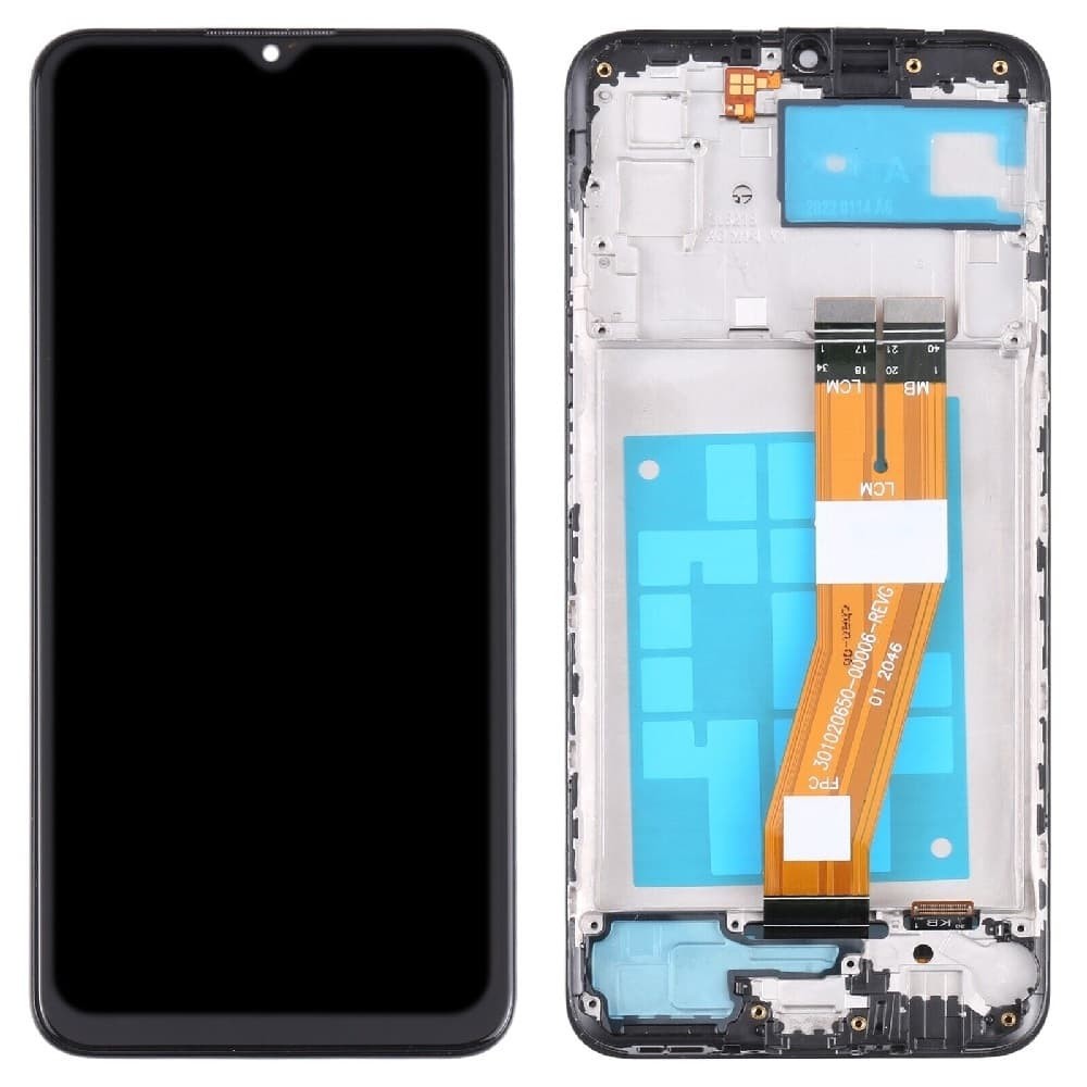 Дисплей для Samsung A035F Galaxy A03 2022 (GH81-21625A), з тачскріном і рамкою в зборі, колір чорний, сервісний оригінал фото 1