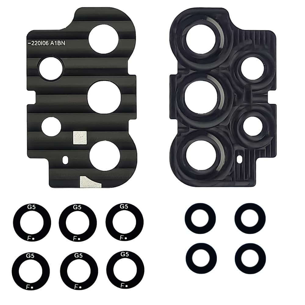 Стекло камеры для Samsung A536 Galaxy A53 2022 5шт, с рамкой, цвет черный фото 1