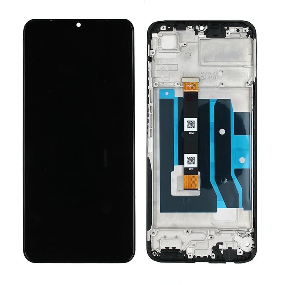 Дисплей для Realme Note 50, с тачскрином и рамкой, черный фото 1