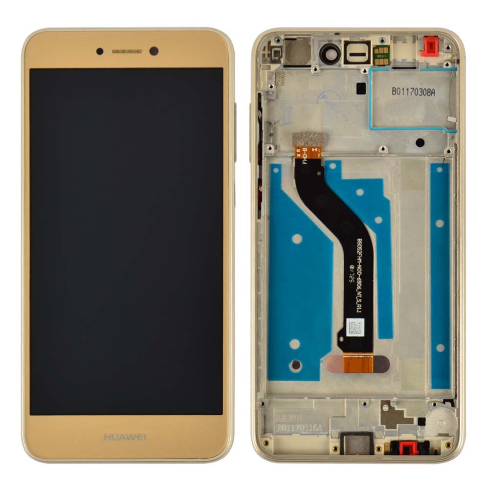 Дисплей для Huawei P8 Lite (2017), Honor 8 Lite, Nova Lite (2016), GR3 (2017), P9 Lite (2017) с тачскрином и рамкой в сборе, цвет золотой, оригинал фото 1