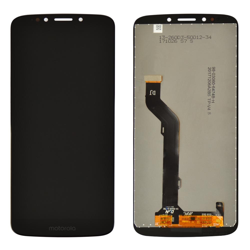 Дисплей для Motorola E5 Plus XT1924 (157.5 mm) с тачскрином в сборе, цвет черный фото 1