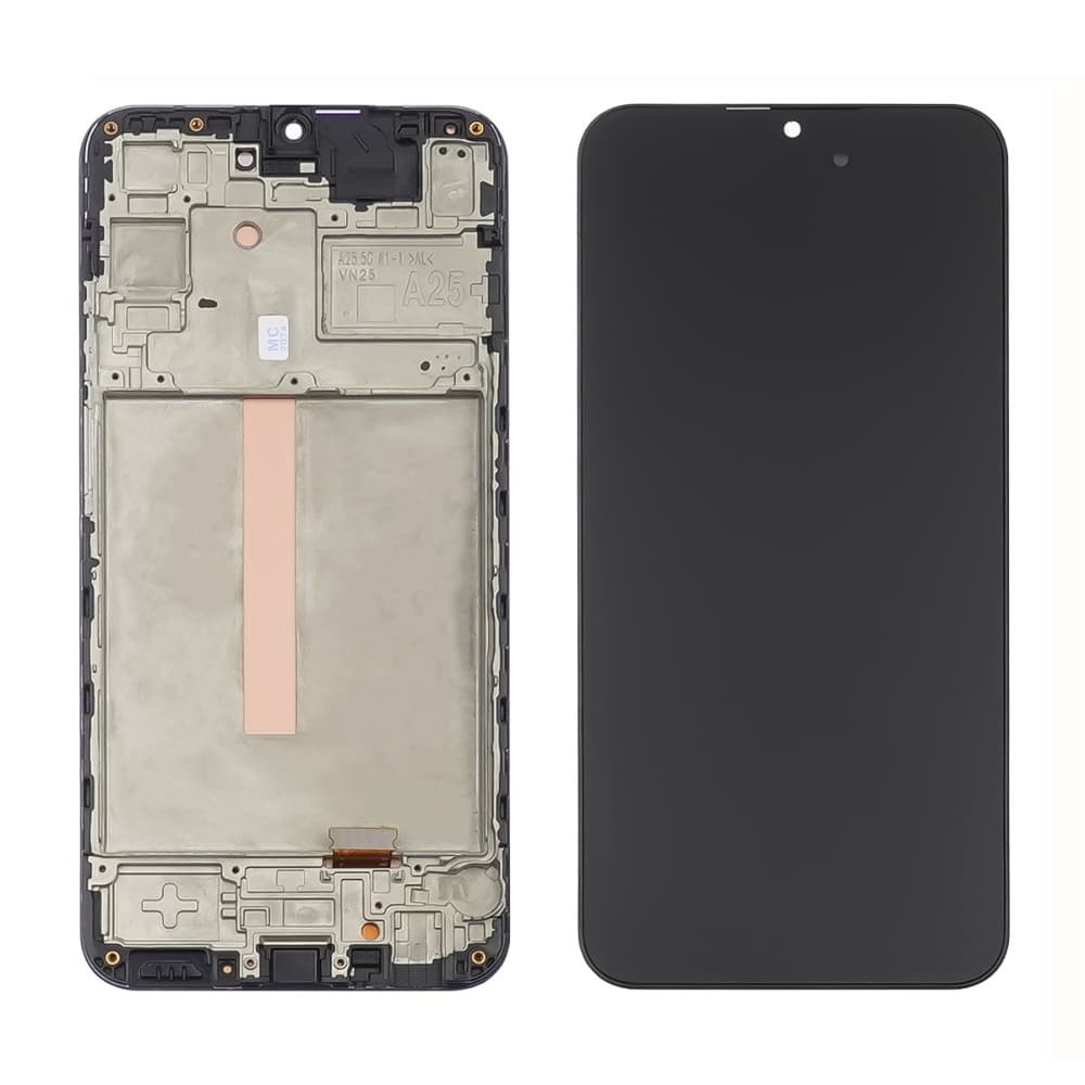 Дисплей для Samsung A256 Galaxy A25 2023, с тачскрином и рамкой, черный, OLED, уценка фото 1
