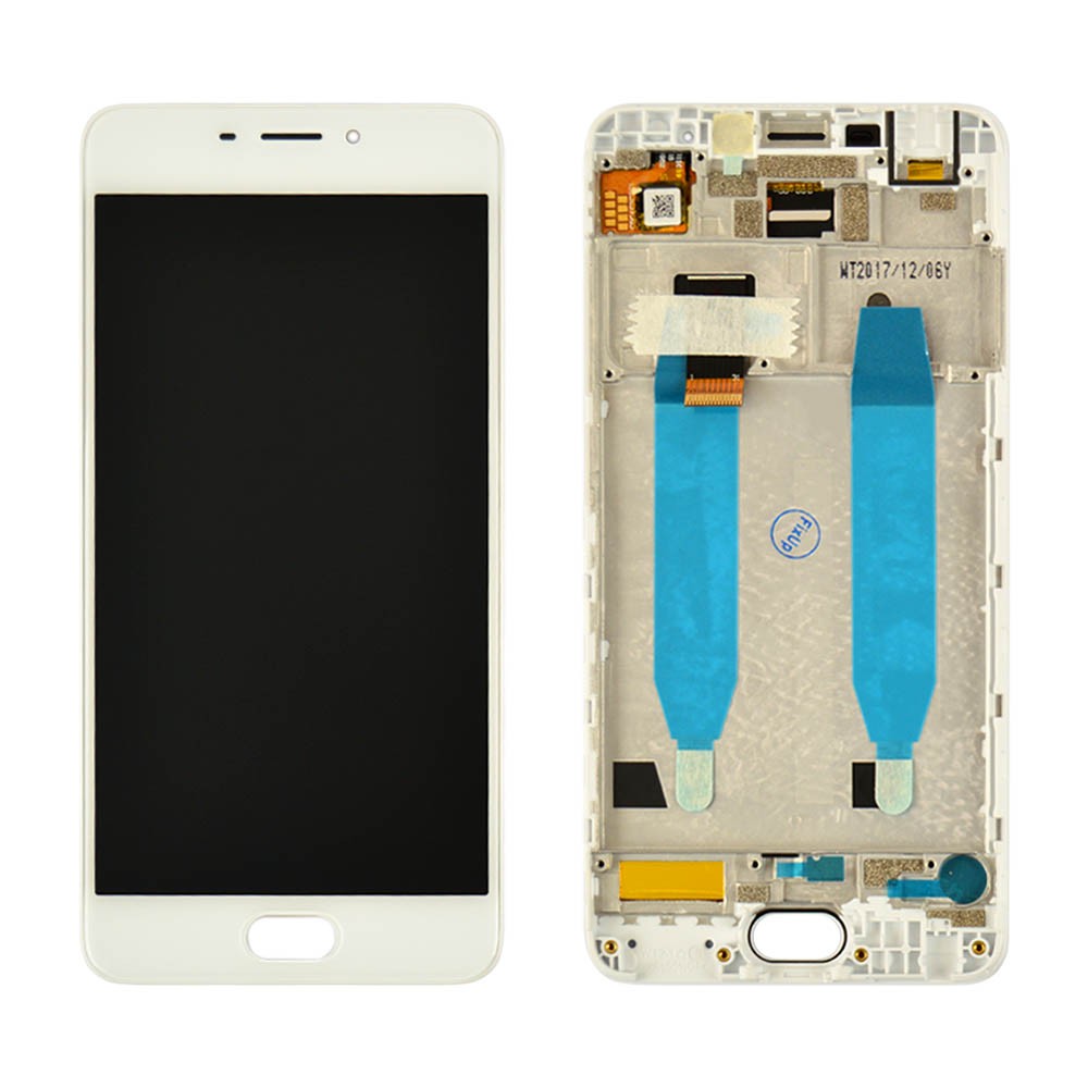 Дисплей для Meizu M6 с тачскрином и рамкой в сборе, цвет белый, оригинал, уценка фото 1