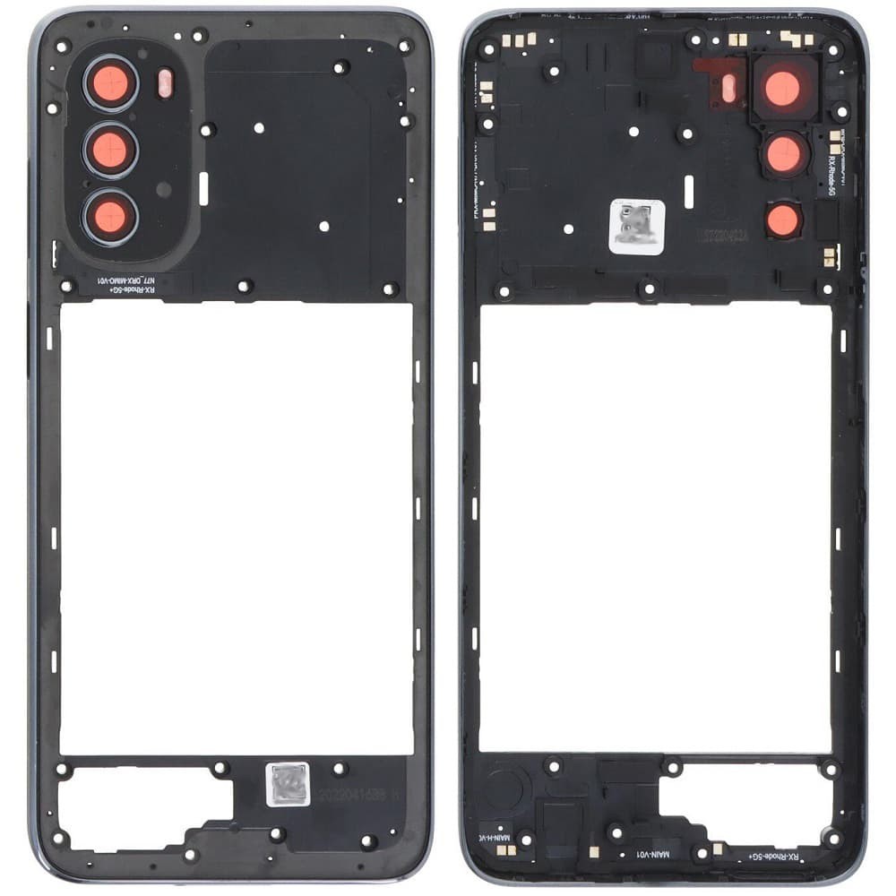 Средняя часть корпуса для Motorola Moto G52 XT2221/ Moto G82 XT2225/ Moto G71s, цвет черный фото 1