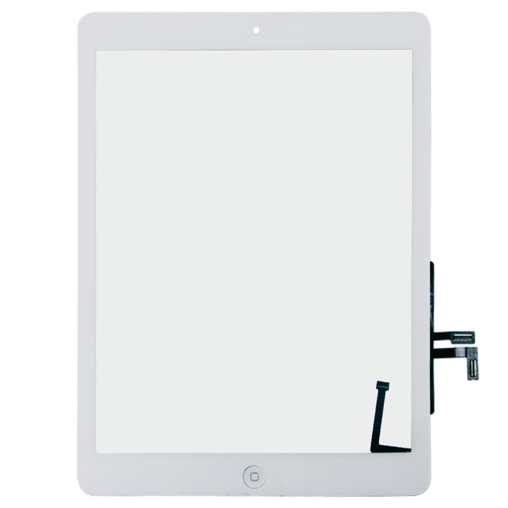 Touchscreen iPad 5 Air/iPad 5 9.7 (2017) (white) complete original фото 1 Тачскрин для iPad 5 Air, iPad 5 9.7 (2017) complete (с кнопкой), цвет белый, оригинал фото 1