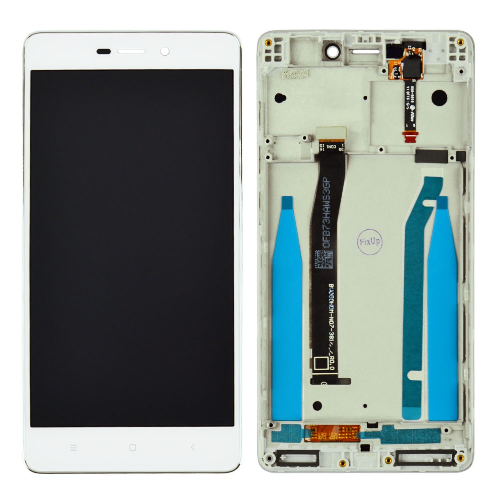 Дисплей для Xiaomi Redmi 3, 3S, 3X, 3 Pro з тачскрином та рамкою в зборі, колір білий, оригінал фото 1
