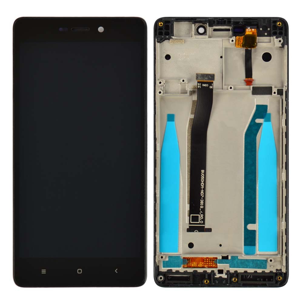 Дисплей для Xiaomi Redmi 3, 3S, 3X, 3 Pro с тачскрином и рамкой в сборе, цвет черный, оригинал Китай фото 1
