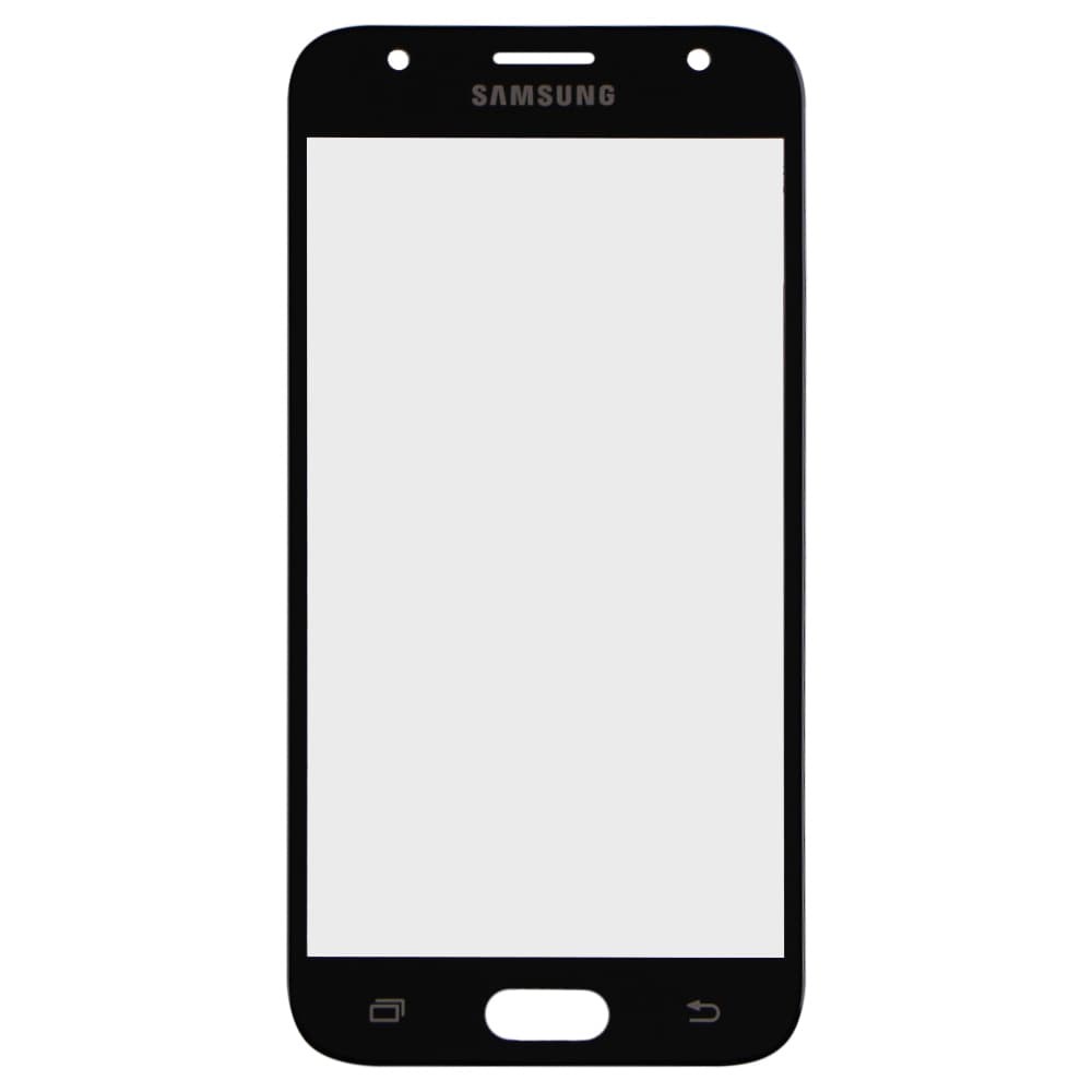 Стекло корпуса для Samsung J330 Galaxy J3 2017 + OCA, цвет черный фото 1