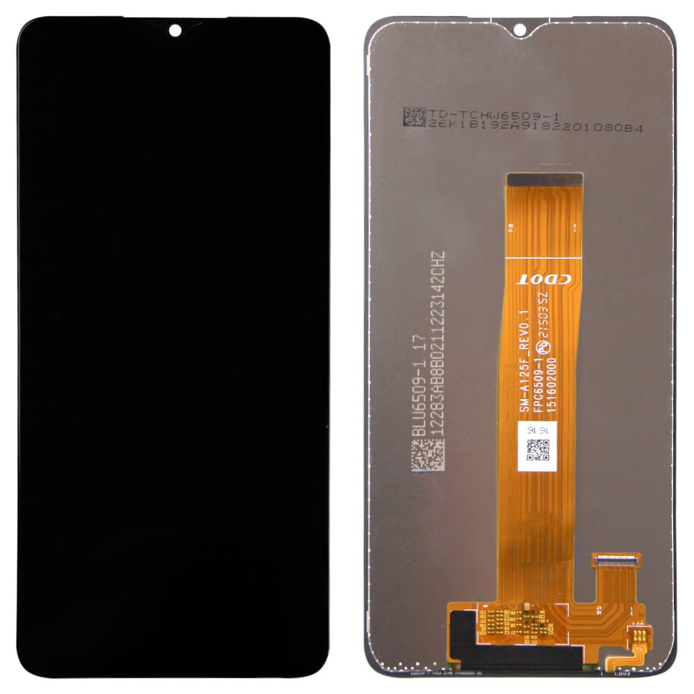 Дисплей для Samsung A125F/DS Galaxy A12 2020/A127F Galaxy A12s 2021 REV0.1 с тачскрином, черный, оригинал с замененным стеклом, уценка фото 1